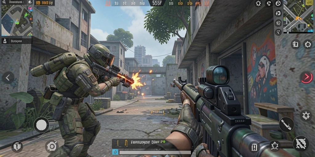 Tangkapan layar dari gameplay seru 555F dalam aksi.