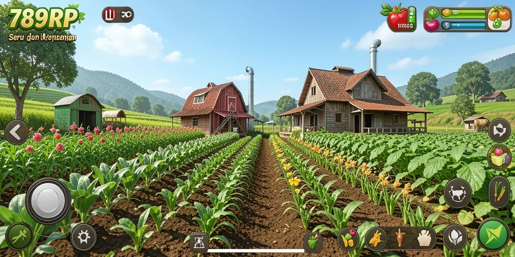 Gambaran gameplay dari permainan pertanian yang menarik.