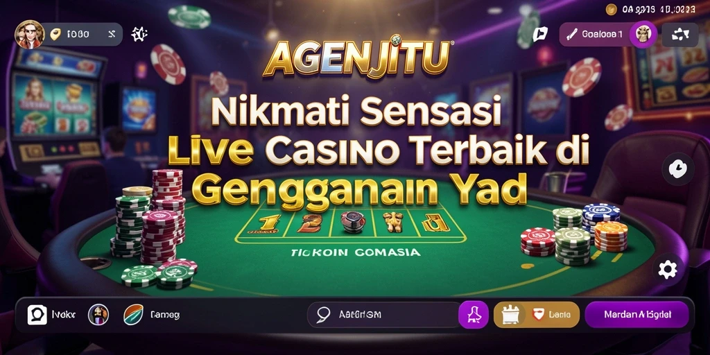 Tampilan menarik gameplay Live Casino AGENJITU dengan dealer profesional.