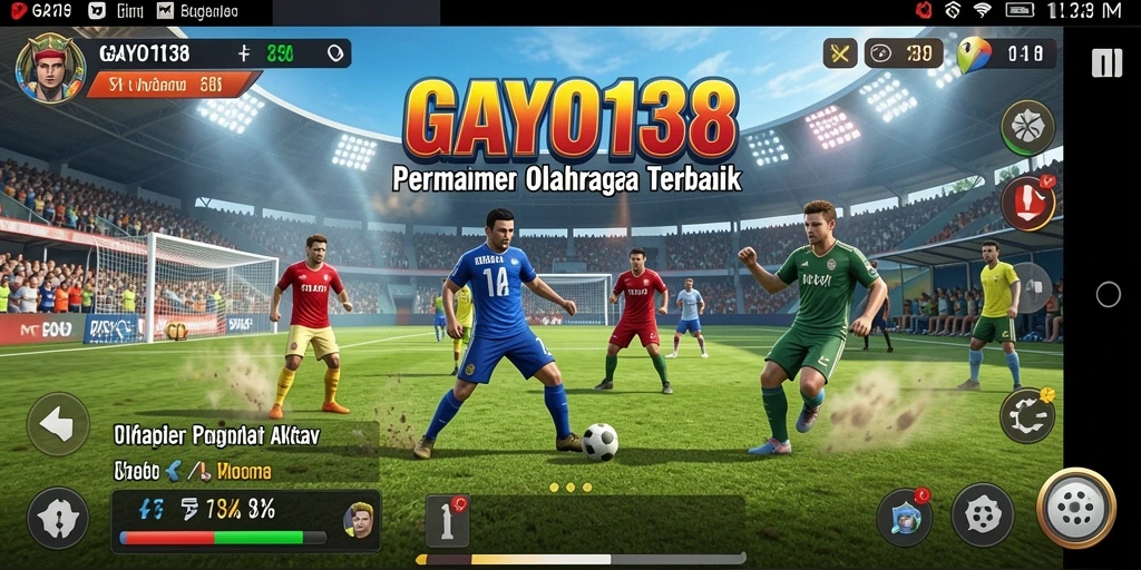 Tampilan layar GAYO138 saat aksi permainan olahraga yang mendebarkan.