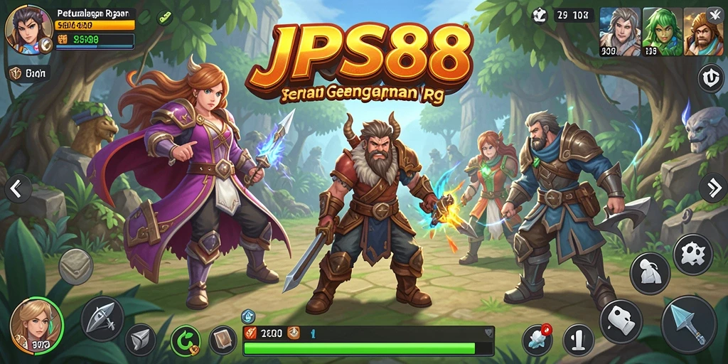 Tangkapan layar JPS88 menunjukkan pertempuran epik di dunia fantasi.