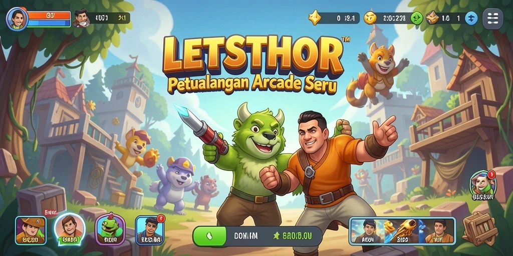 Tampilan gameplay exciting dari LETSTHOR dalam misi arcade yang menyenangkan.