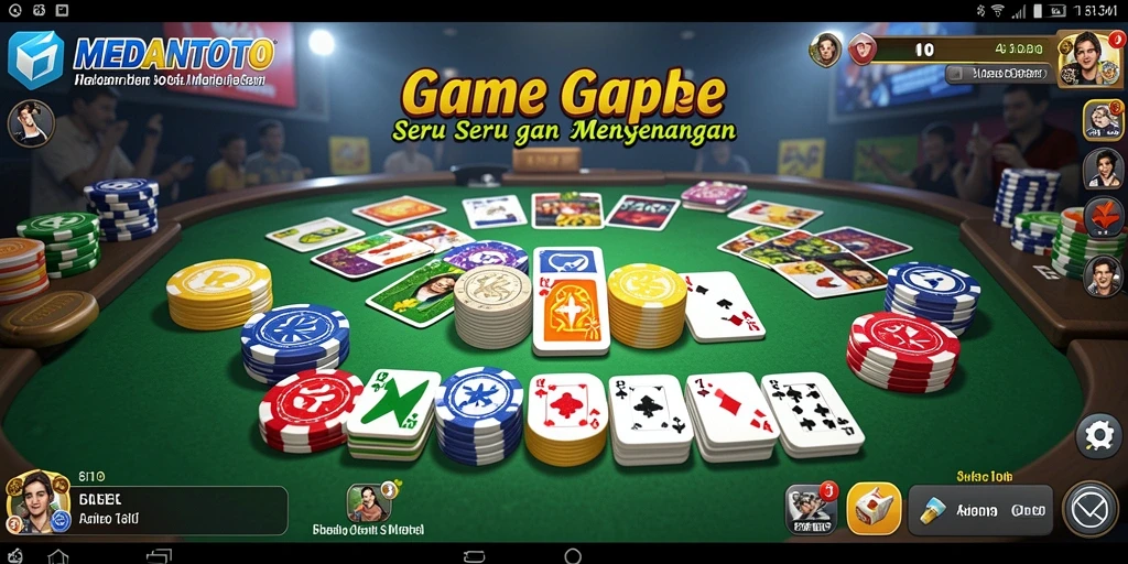 Tampilan seru dari gameplay Gaple di MEDANTOTO.
