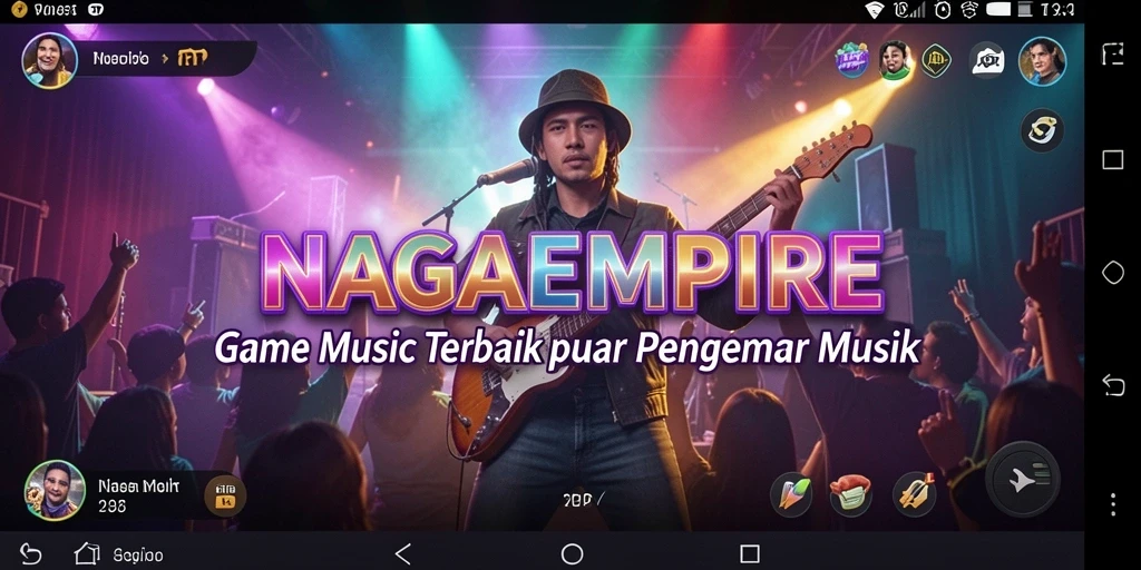 Tampilan gameplay NAGAEMPIRE yang menyenangkan dan interaktif dengan berbagai lagu.