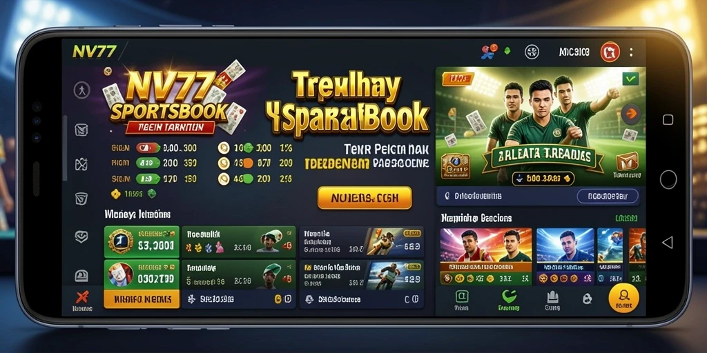 Tampilan gameplay NV77 pada aplikasi Sportsbook yang interaktif.
