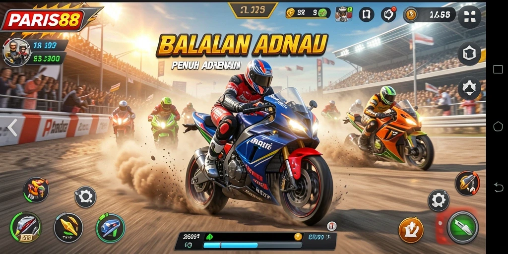 Tampilan gameplay seru dan adrenalin tinggi di PARIS88.