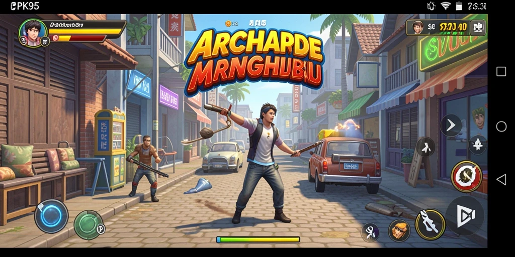 Tampilan gameplay menarik dari PK95 dengan elemen arcade.