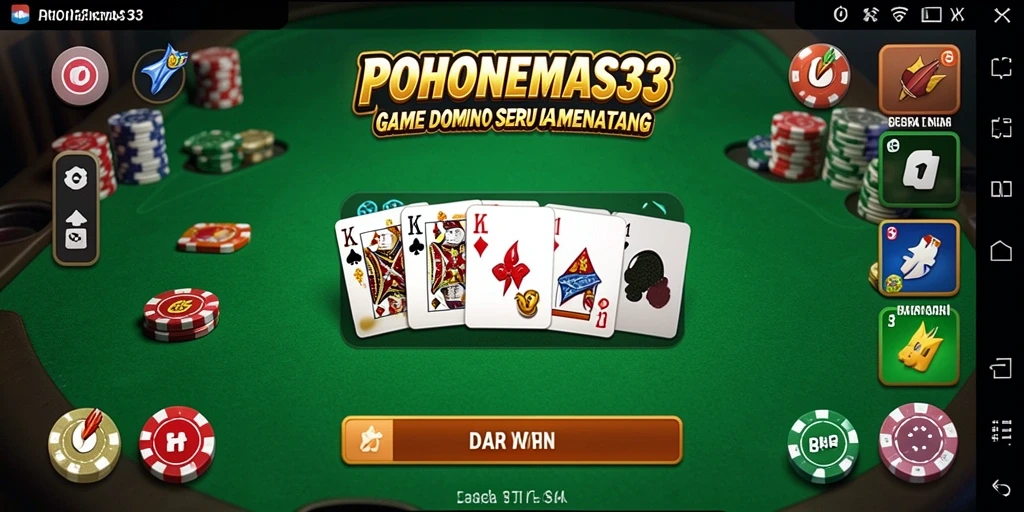 Screenshot gameplay POHONEMAS33 menampilkan keseruan permainan Domino.