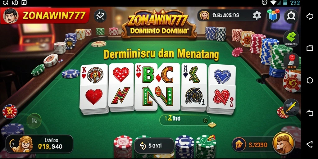 Tampilan gameplay Domino yang menarik dan seru di ZONAWIN777.